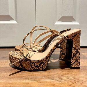 Zara platform heels snakeskin